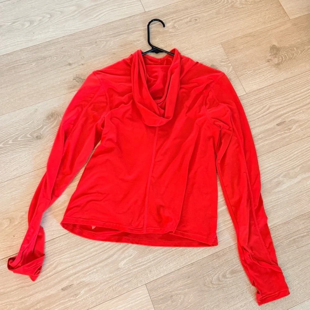 Free People Misty Morning red layering hoodie Medium - Picture 6 of 10